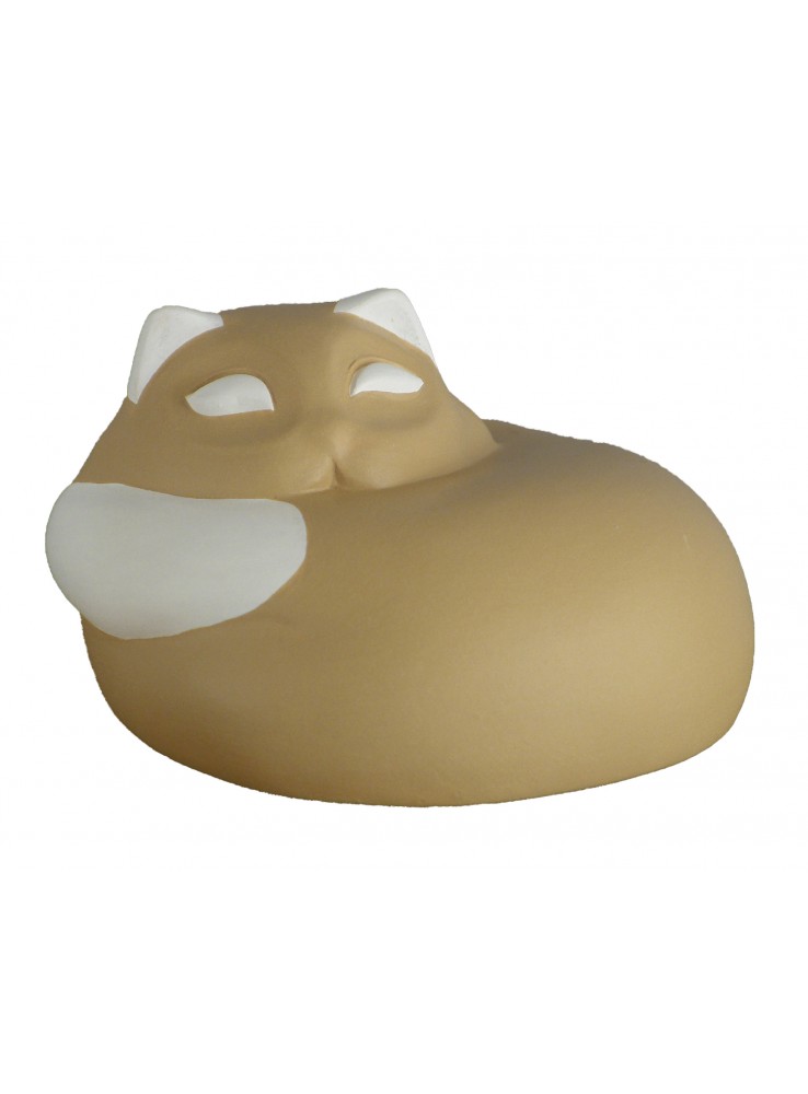 Gattino raggomitolato in ceramica colorata a mano Gattino raggomitolato in ceramica colorata a mano