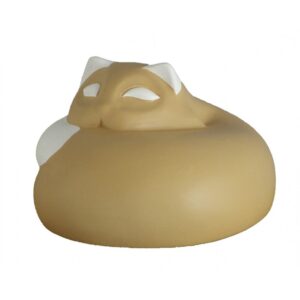 Gattino raggomitolato in ceramica colorata a mano