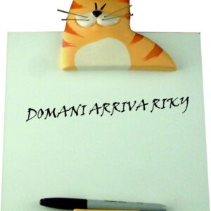 Lavagna gatto in ceramica colorata a mano