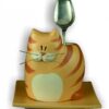 Scolaposate gatto in ceramica colorata a mano