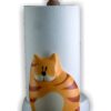 Portarotolo gatto in ceramica colorata a mano
