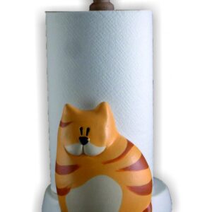 Portarotolo gatto in ceramica colorata a mano