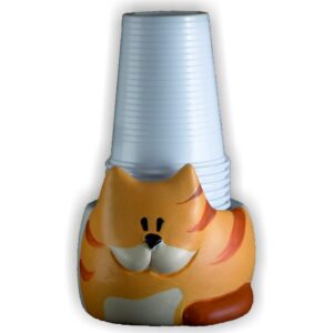 Portabicchieri gatto in ceramica colorata a mano