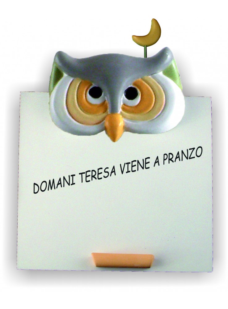 Lavagna gufo in ceramica colorata a mano Lavagna gufo in ceramica colorata a mano