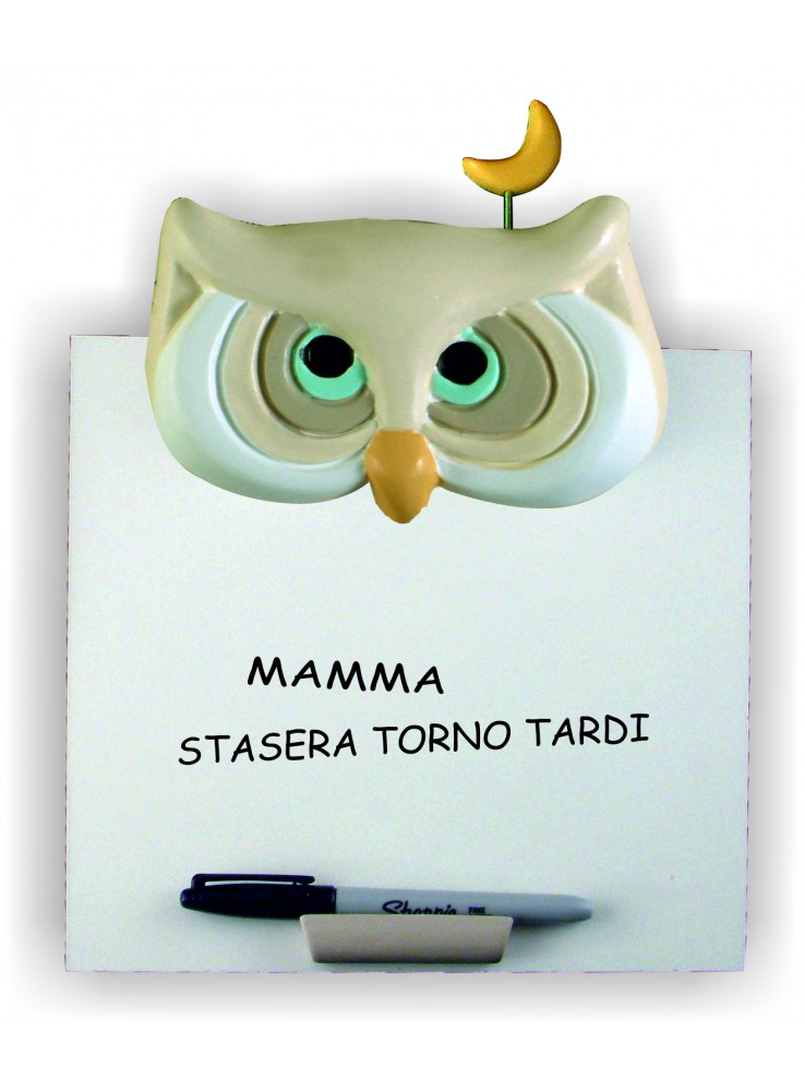 Lavagna gufo in ceramica colorata a mano Lavagna gufo in ceramica colorata a mano