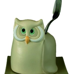 Scolaposate gufo in ceramica colorata a mano