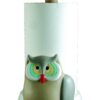 Portarotolo gufo in ceramica colorata a mano