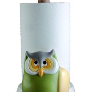 Portarotolo gufo in ceramica colorata a mano