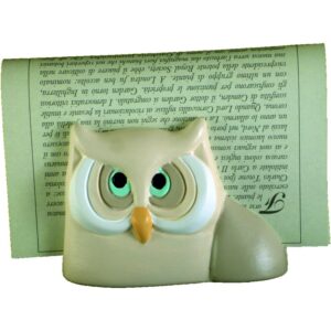 Porta tovaglioli gufo in ceramica colorata a mano