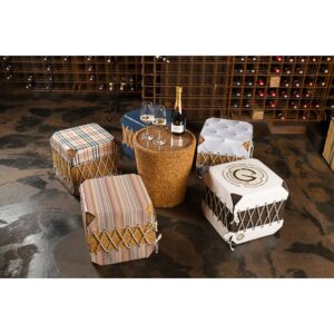 Pouf quadrato in sughero e pvc - Dado Broccato
