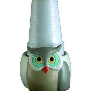 Portabicchieri gufo in ceramica colorata a mano