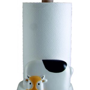 Portarotolo mucca in ceramica colorata a mano