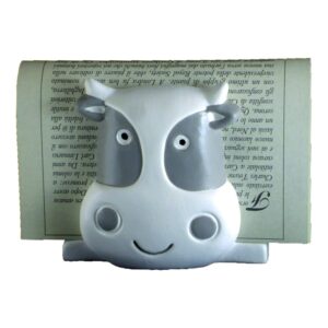 Porta tovaglioli mucca in ceramica colorata a mano