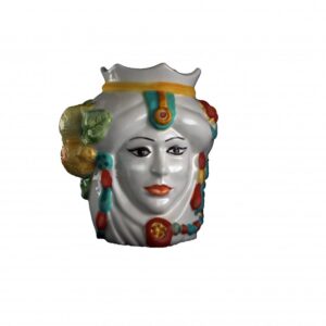 Testa di donna in ceramica colorata a mano - I Mori