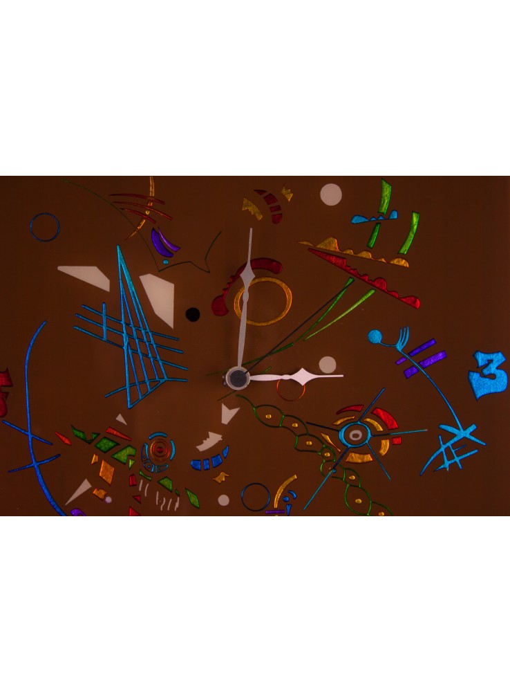 Orologio da parete in vetro marrone – Composizione two Orologio da parete in vetro marrone - Composizione two