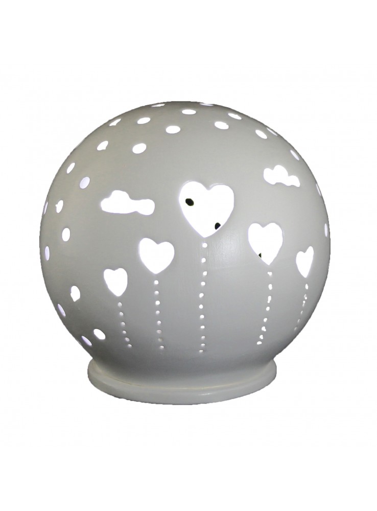 Lampada mini sfera in ceramica - Cuori Lampada mini sfera in ceramica - Cuori