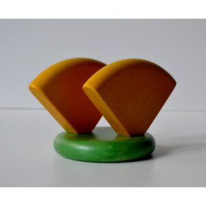 Porta tovaglioli in legno verde-giallo