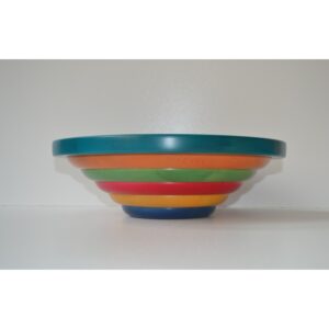 Centrotavola in legno di tiglio multicolor azzurro