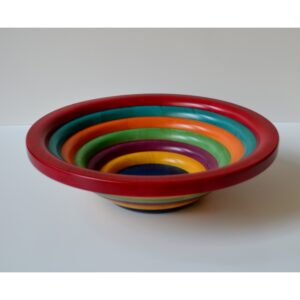 Centrotavola in legno multicolor-rosso grande