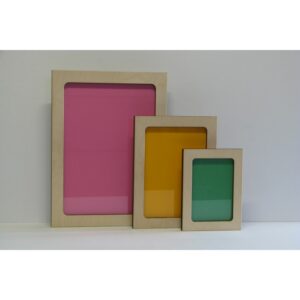 Kit tre cornici in legno multistrato - Nuvole